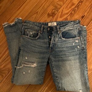We the free blue denim distressed jeans